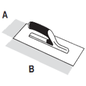 DEKOR Notched Trowel Square Notched, Soft Handle - Closed End 50 cm (12x12) Stainless