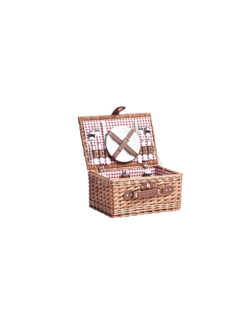 Cosy & Trendy Picnic basket 2 people with wine glasses and opener