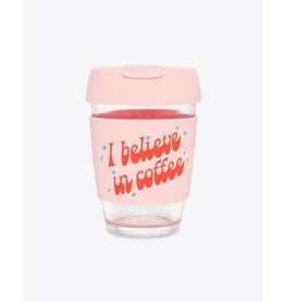 Ban.do Glass Travel Mug - I Believe in Coffee