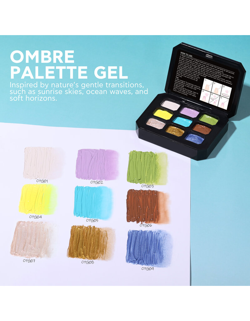 Bluesky Ombre Palette Gel & Nail Sponge Grabber Set