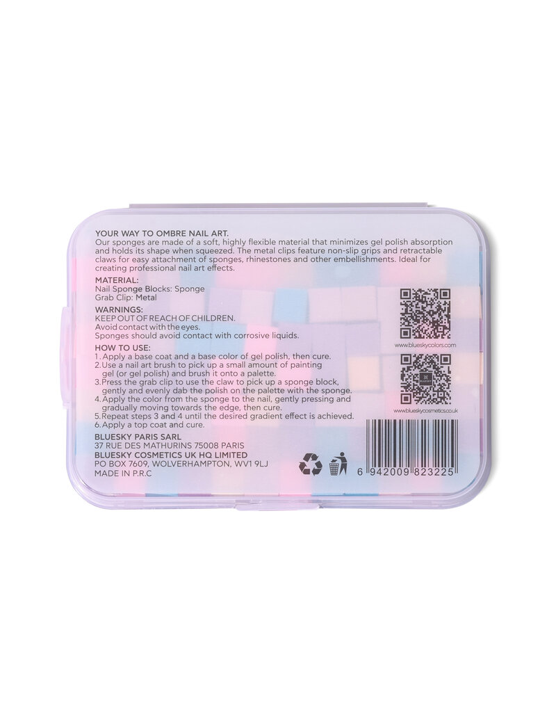 Bluesky Ombre Palette Gel & Nail Sponge Grabber Set
