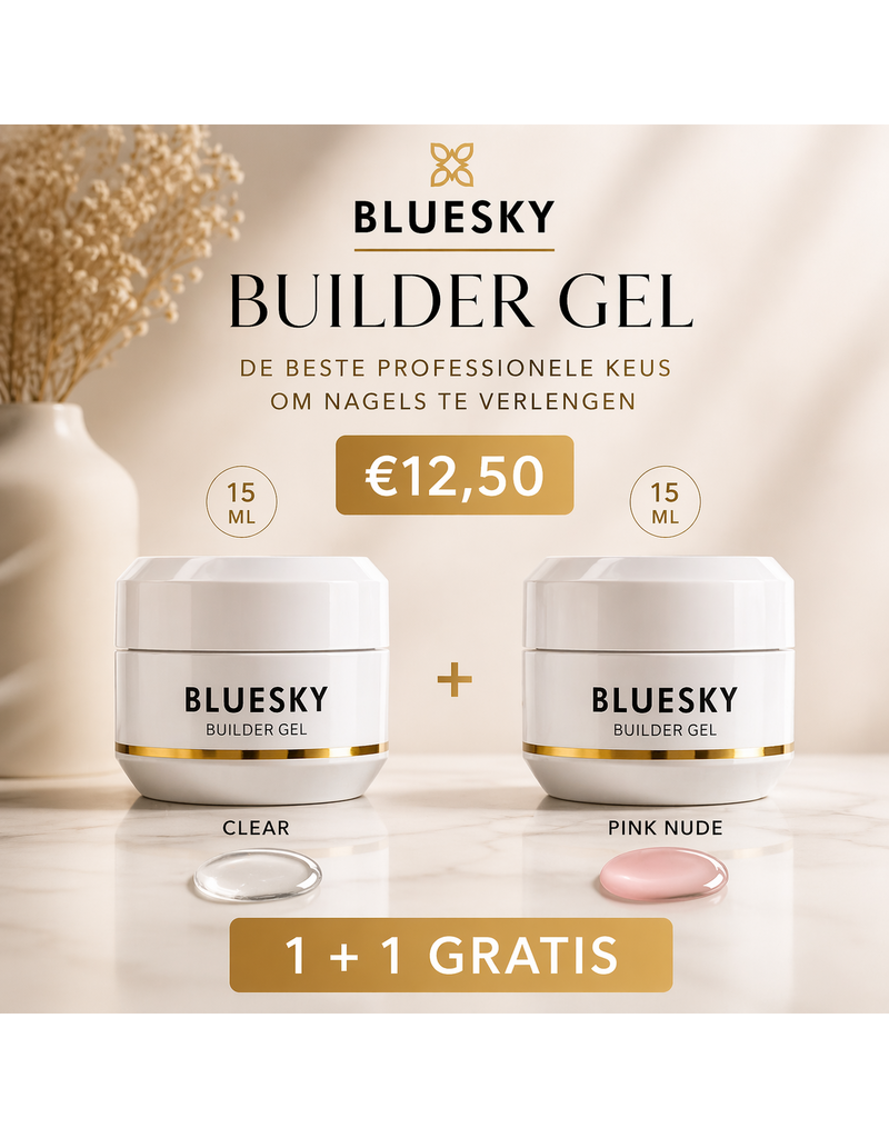 Bluesky Builder Gel Clear- nude Pink 15ml Actie
