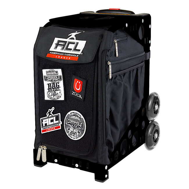 ZÜCA Cornhole Sport Trolley – Zwarte Tas op Wielen met ACL-logo