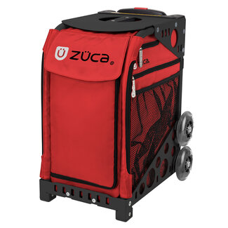 ZÜCA Chili – Sac de sport et d’école rouge à roulettes avec siège