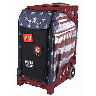 ZÜCA Cornhole Pro Rolling Bag -  Old Glory/Candy Red