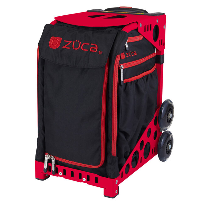 ZÜCA XO Black/Red – Rolling Sports Bag with Seat