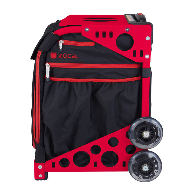 ZÜCA XO Black/Red – Rolling Sports Bag with Seat