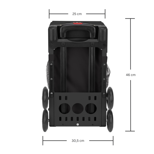 ZÜCA Cornhole Sport Trolley – Sac noir à roulettes avec logo ACL