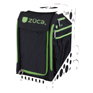 ZÜCA Sac Intérieur XO – Noir avec Bordure Verte (Housse pour Sac de Sport à Roulettes)