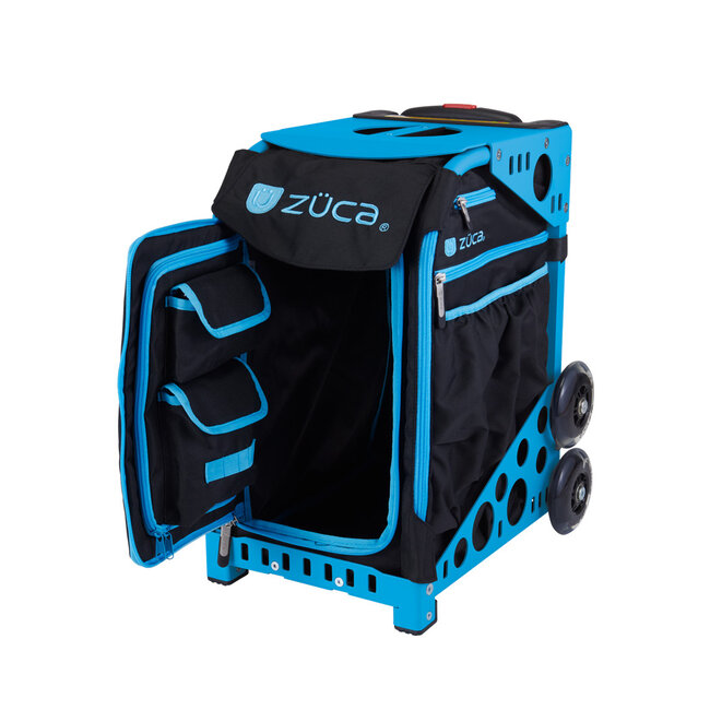 ZÜCA XO Innentasche – Schwarz mit blauem Akzent (Einsatz für Sport-Rollkoffer)