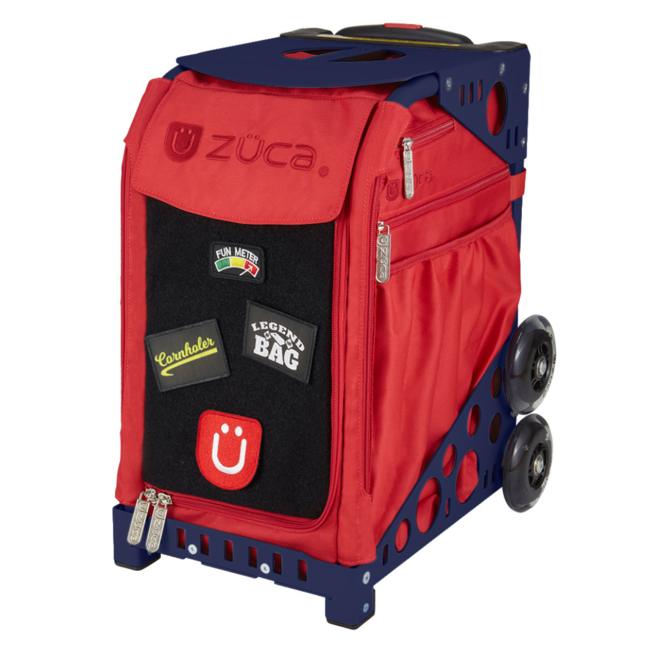 ZÜCA Cornhole Sport Trolley – Rode Tas op Wielen met Zitplek