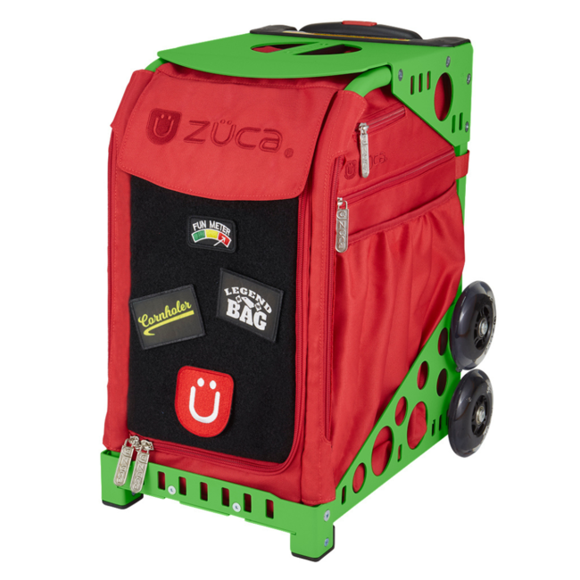 ZÜCA Cornhole Sport Trolley – Rode Tas op Wielen met Zitplek
