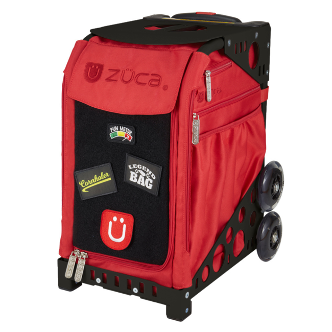 ZÜCA Cornhole Sport Trolley – Rode Tas op Wielen met Zitplek