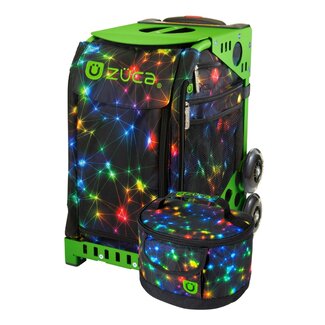ZÜCA Neon Spark – Rolling School & Sports Bag with Seat + Lunchbox