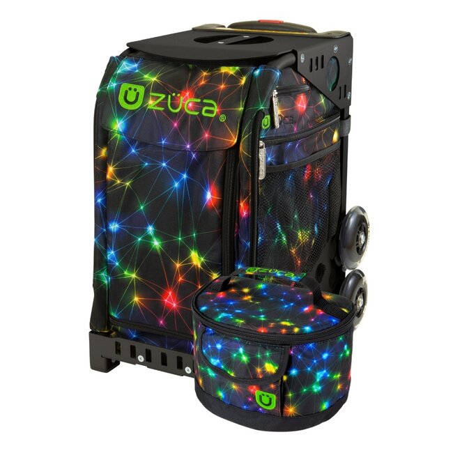 ZÜCA Neon Spark – Sac d’école et de sport à roulettes avec siège + lunchbox