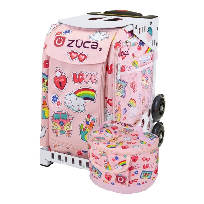 ZÜCA Groovy Vibes – Schul- & Sporttasche auf Rollen mit Sitz und Lunchbox