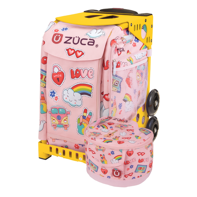 ZÜCA Groovy Vibes – Schul- & Sporttasche auf Rollen mit Sitz und Lunchbox