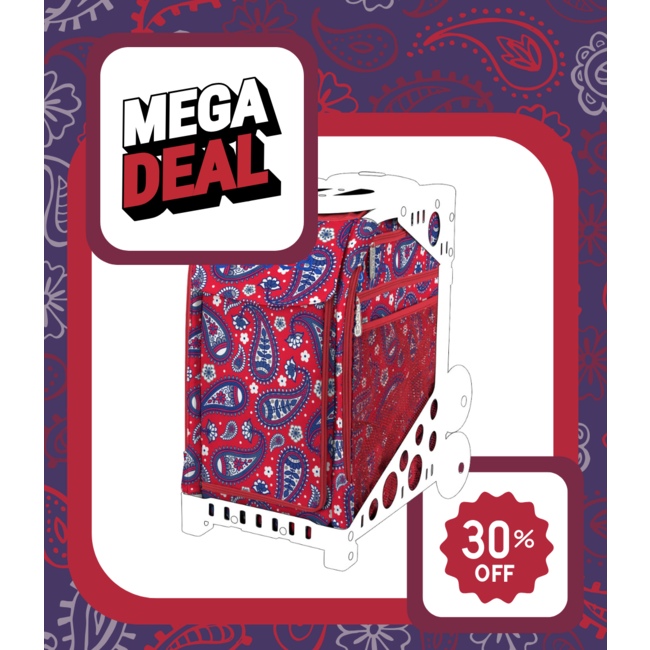 ZÜCA Sac Insert  – Paisley Rouge (pour Châssis Sport) – 30% de Réduction