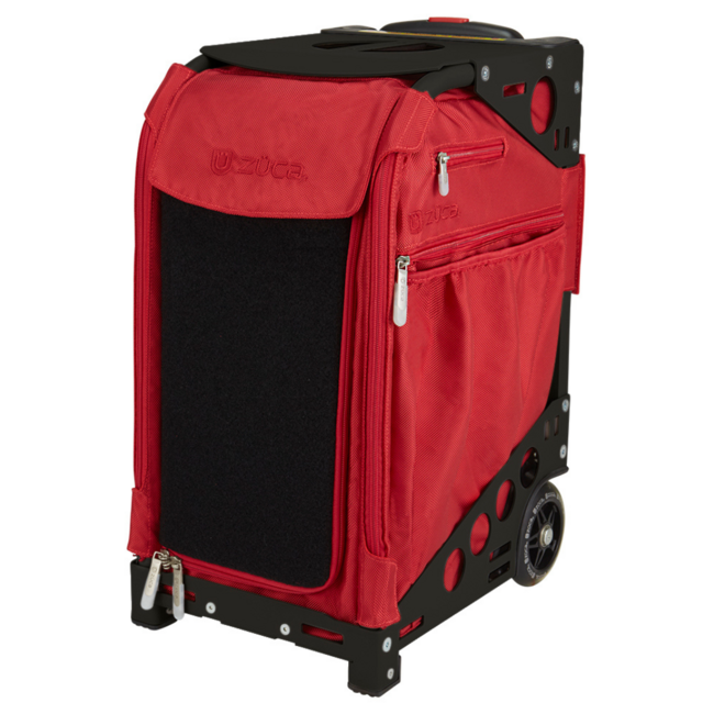 ZÜCA Sac à Roulettes Cornhole Pro Rouge/Noir avec Fonction Siège