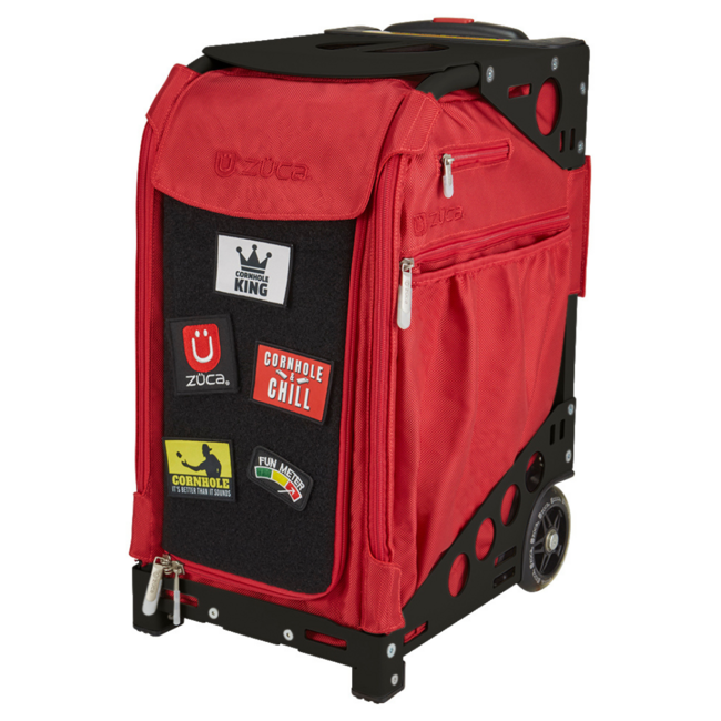 ZÜCA Cornhole Pro Roltas Rood/Zwart met Zitfunctie