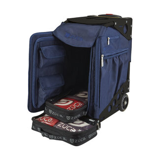 ZÜCA Cornhole Pro Rolling Bag Navy/Black with Seat Function
