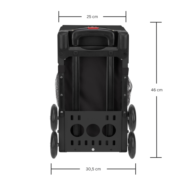 ZÜCA Sport Bag XO Black Bundle Cadre Jaune Roues Clignotantes