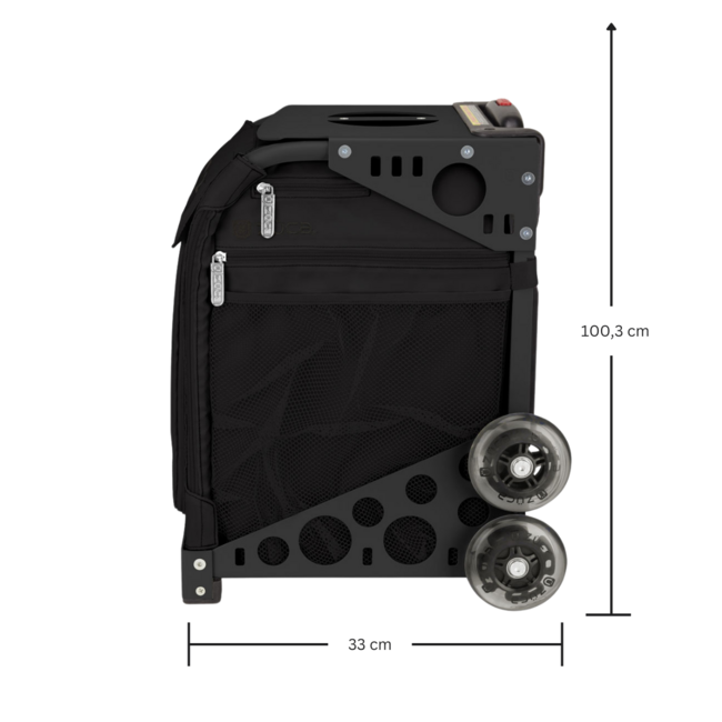 ZÜCA Sport Bag XO Black Bundel Yellow Frame Flashing Wheels