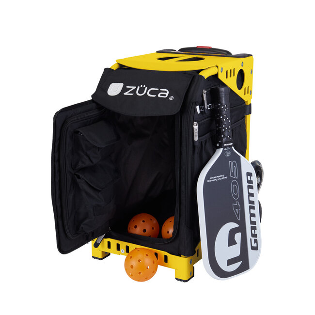 ZÜCA Sport Bag XO Black Bundle Cadre Jaune Roues Clignotantes