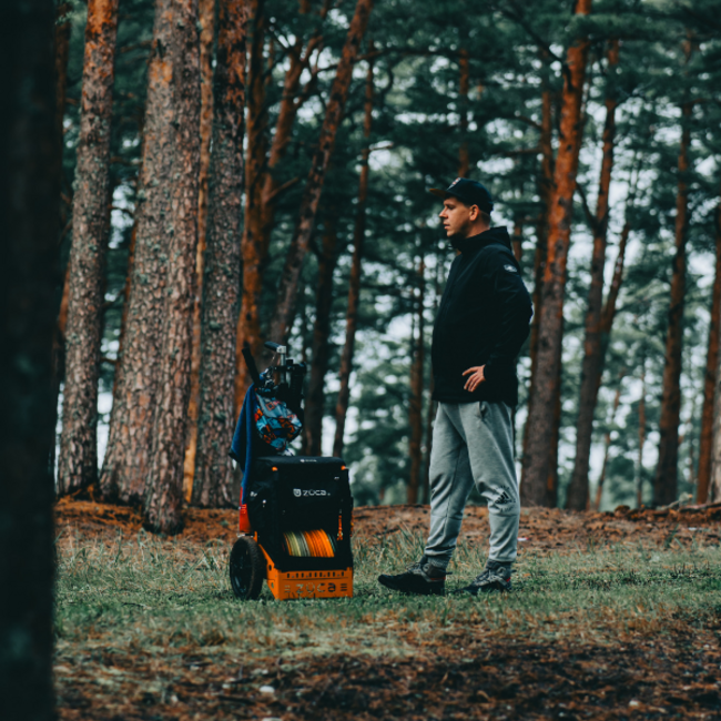 ZÜCA ZÜCA DG Enthusiast Bundel 2026 Trekker Disc Golf Trolley Camo Blue Frame