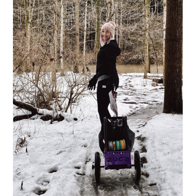 ZÜCA DG Pro Bundle 2026 Disc Golf Cart Onyx Purple Frame