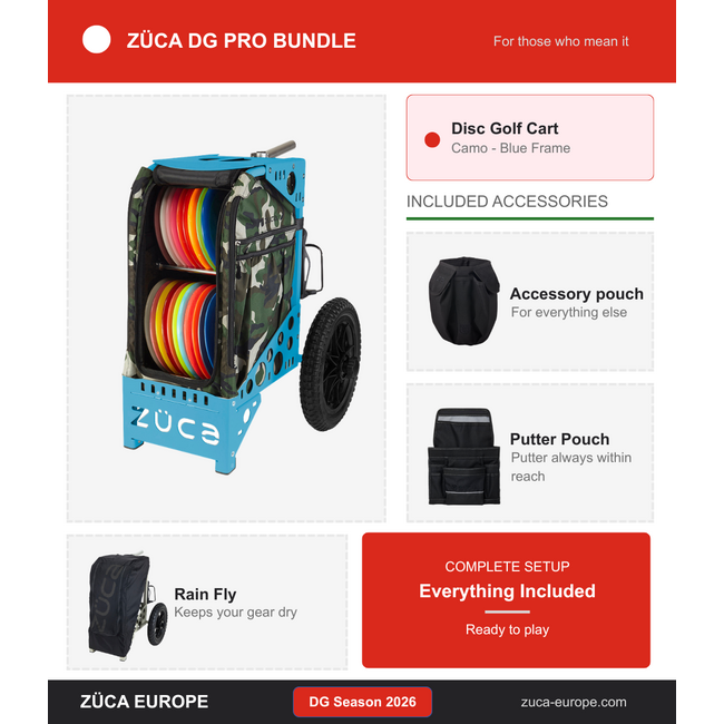 ZÜCA ZÜCA DG Pro Bundle 2026 Cart Disc Golf Camo Blue Frame