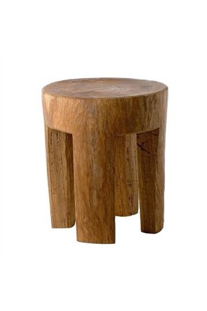 Stool round 4 square legs - cognac