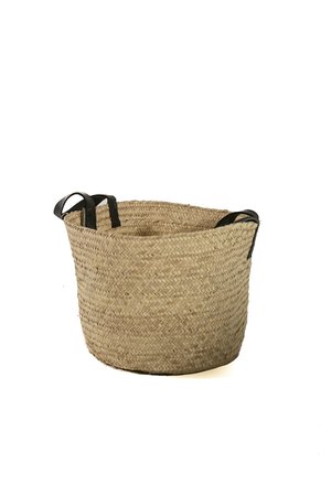 Rock The Kasbah Koffa tradi palm basket with leather handles