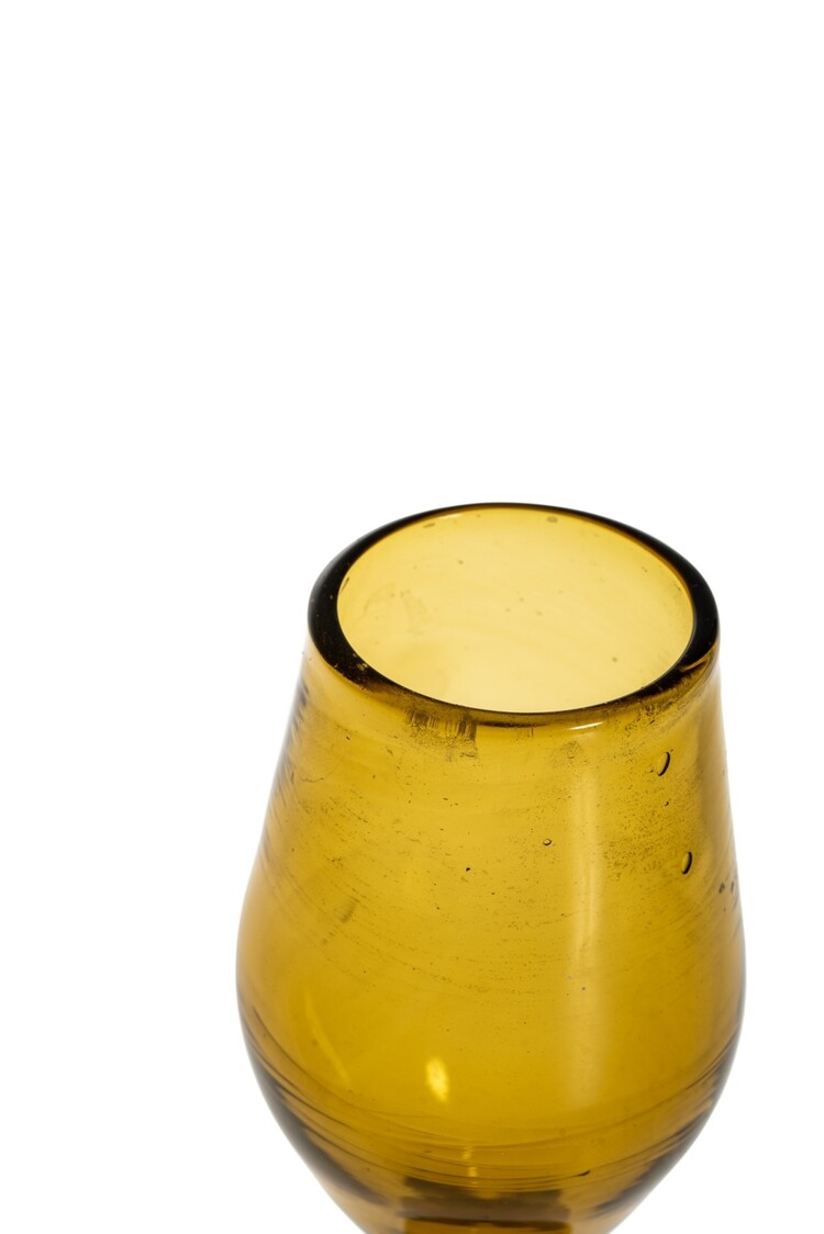 Mondgeblazen wijnglas - amber