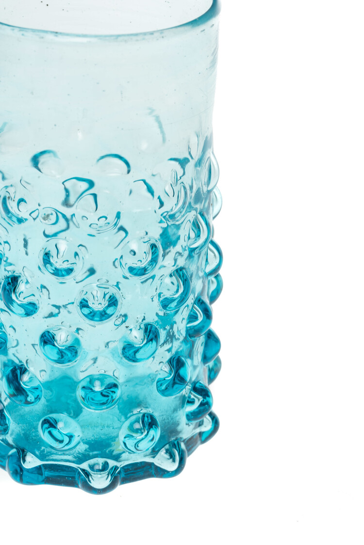 Mouth blown bubble glass - turquoise