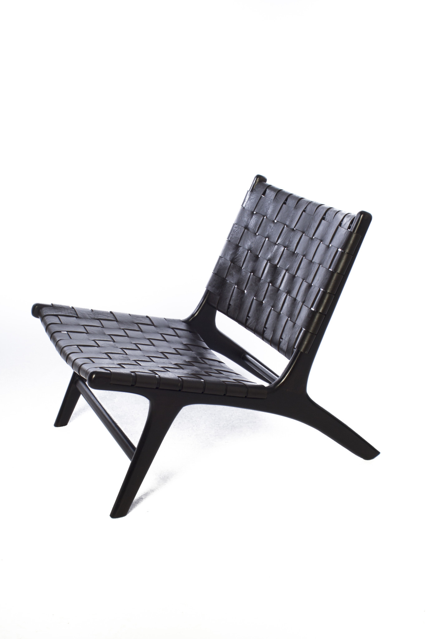 Couleur Locale Boro Lounge Chair Dark Brown Leather Dark Brown Teak Couleur Locale