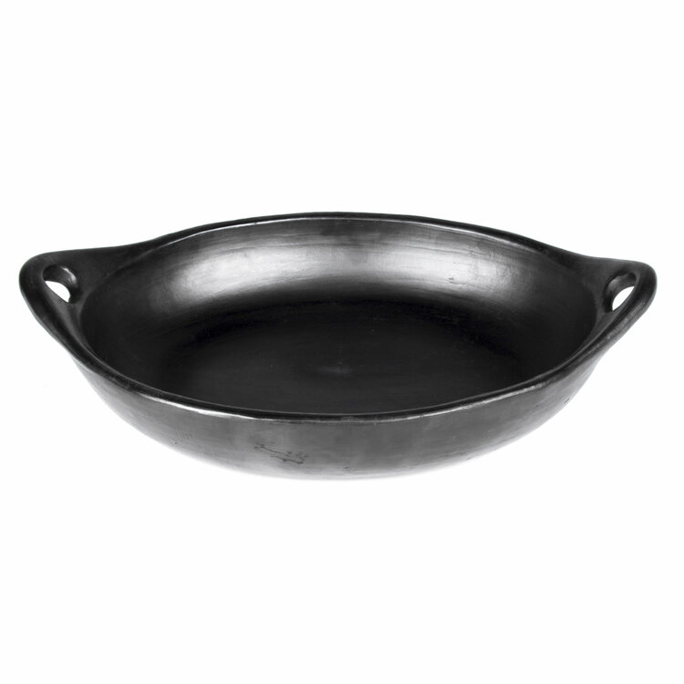 Black Pottery Ovale serveerschaal met oren