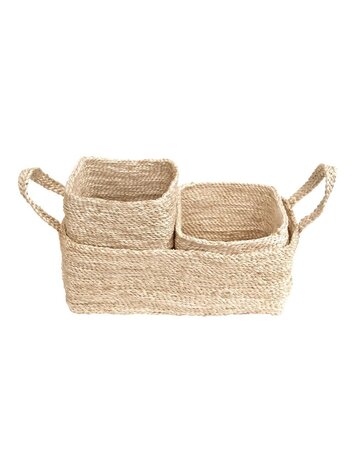 The Dharma Door Trio of jute baskets - naturel