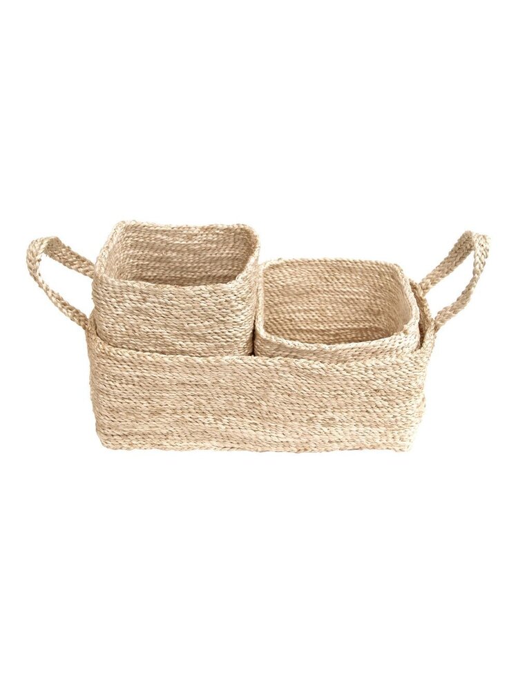 The Dharma Door Trio of jute baskets - naturel