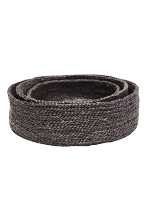 The Dharma Door Trio of round jute baskets - charcoal