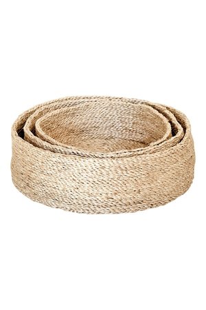 The Dharma Door Trio of round jute baskets - natural