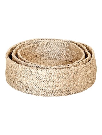 The Dharma Door Trio of round jute baskets - natural