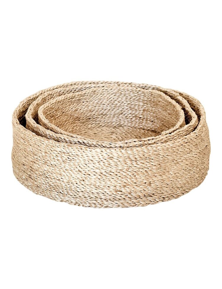The Dharma Door Trio of round jute baskets - natural