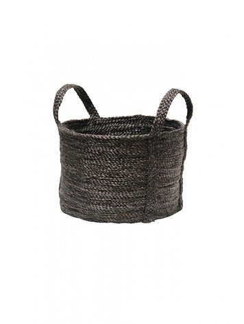 The Dharma Door Round jute basket - charcoal