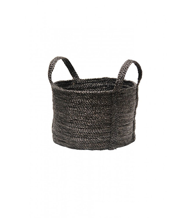 The Dharma Door Round jute basket - charcoal