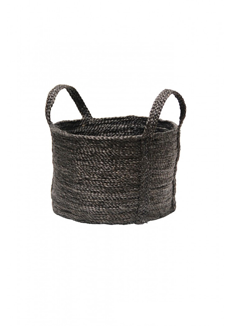 The Dharma Door Round jute basket - charcoal