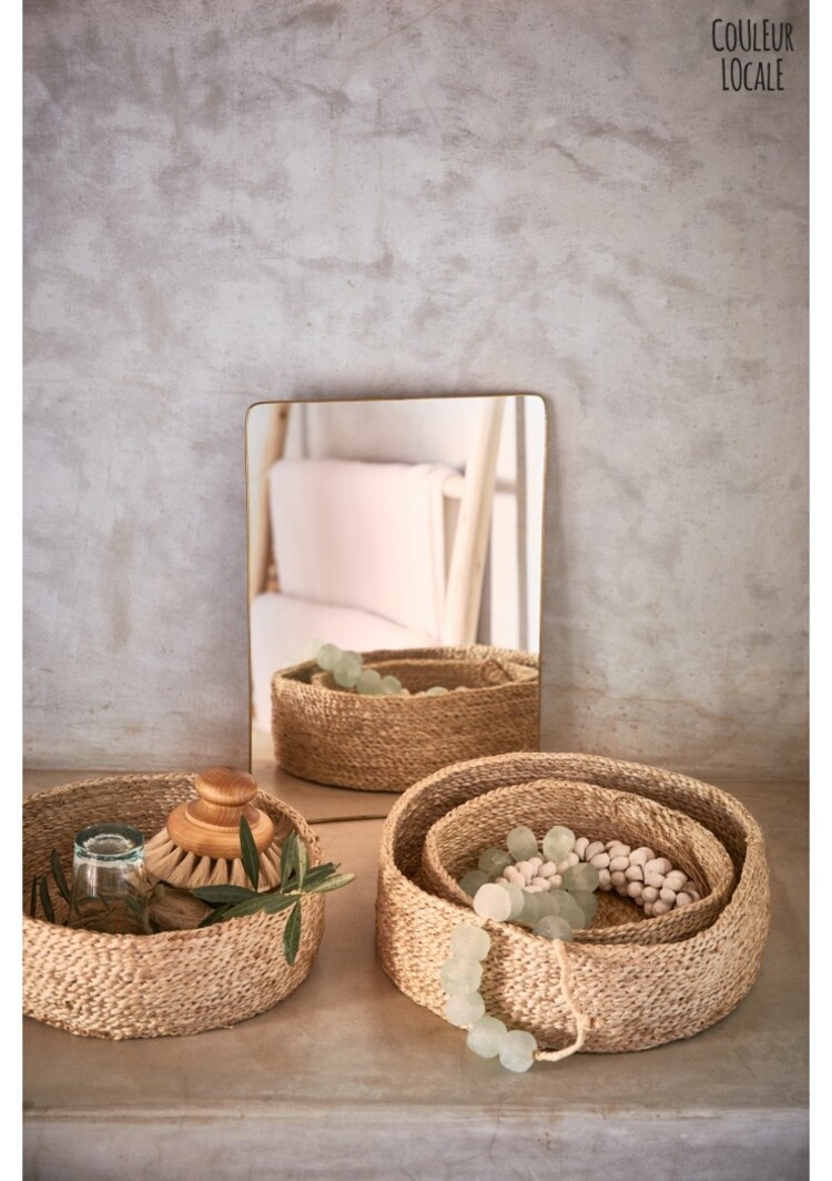 The Dharma Door Trio of round jute baskets - natural