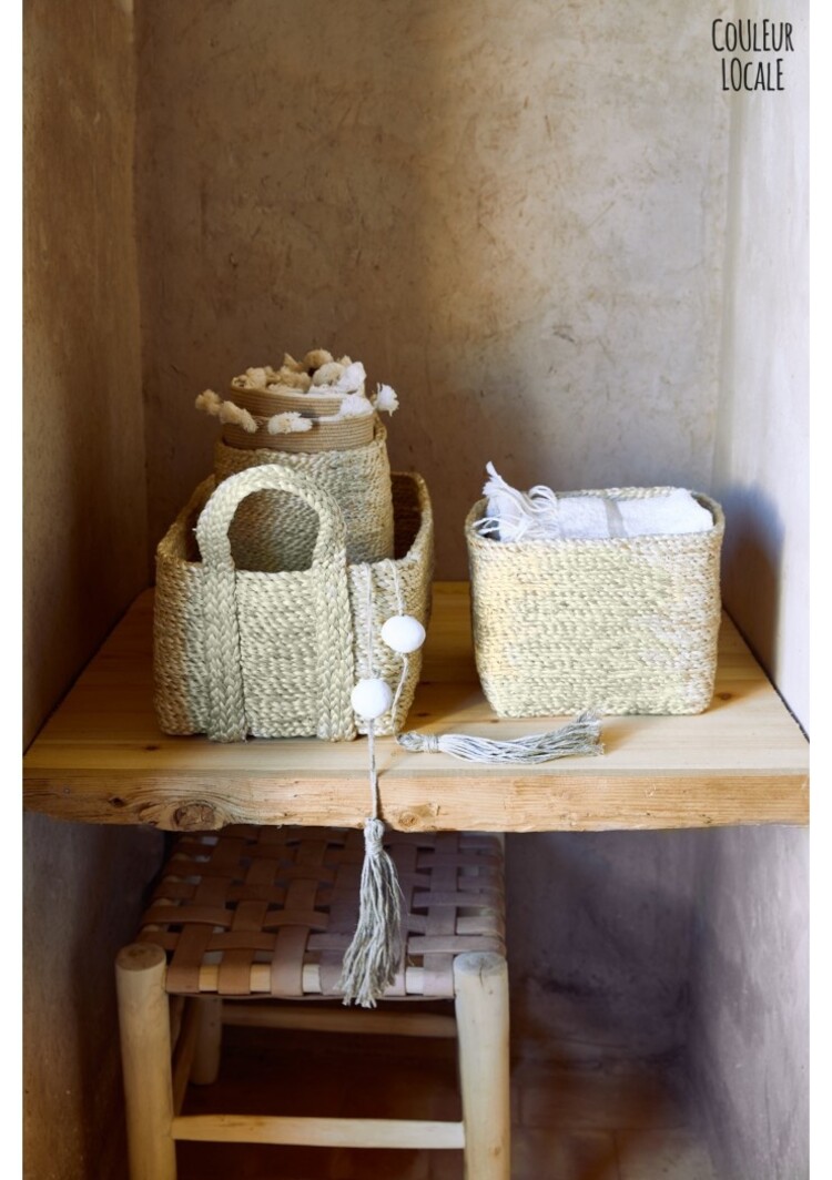 The Dharma Door Trio of jute baskets - naturel