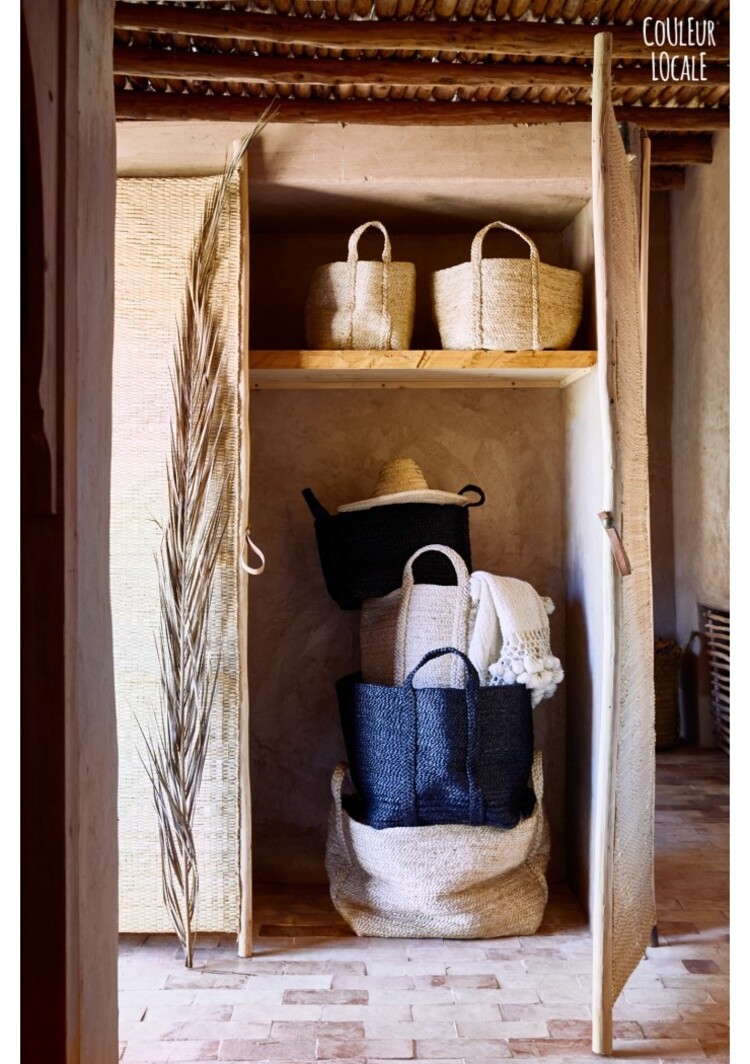 The Dharma Door Small jute basket - charcoal