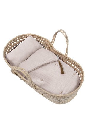 Bed linen for doll basket - powder